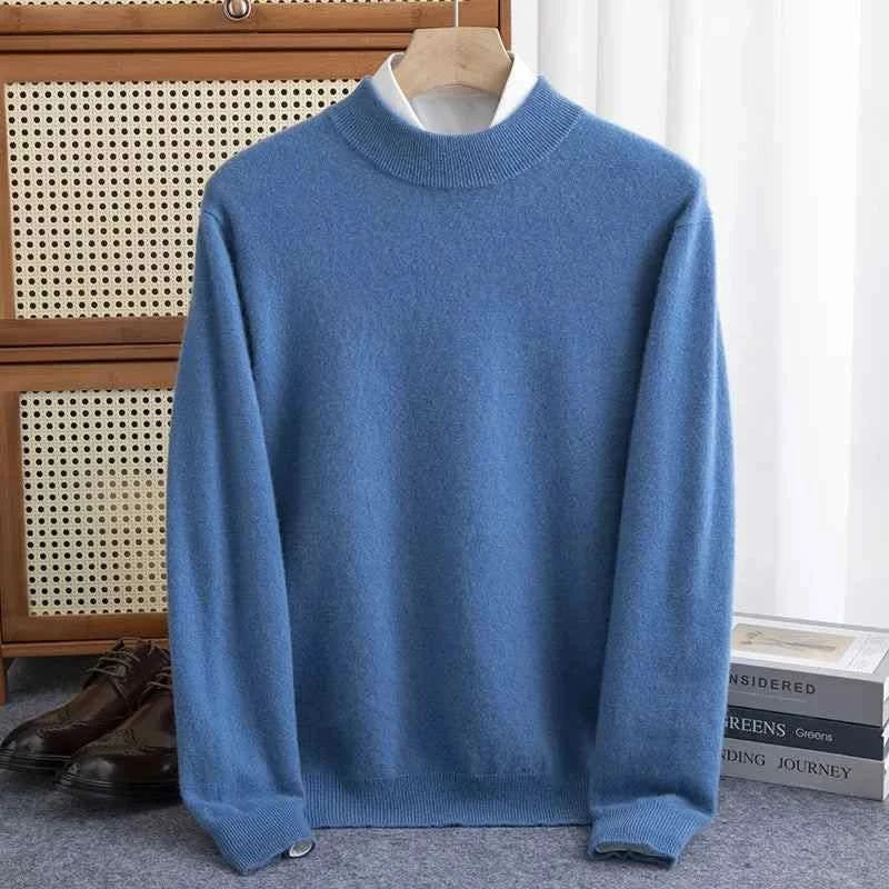 Sweater for Men | Men's 100% Wool Pullover Half-high Collar Sweater - true deals club