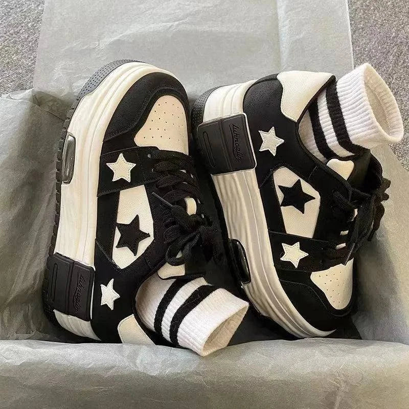 Thick Platform Shoes Stars Trainers: Women's Sneakers - true-deals-club