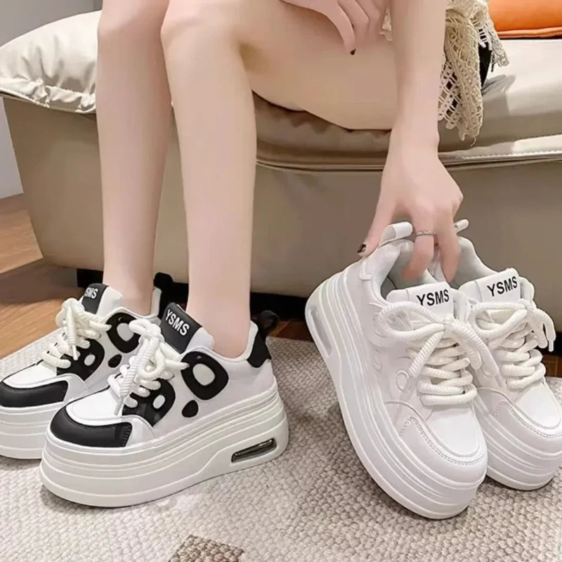 Chic White Platform Sneakers for Women: Trendy, and Stylish Footwear - true-deals-club