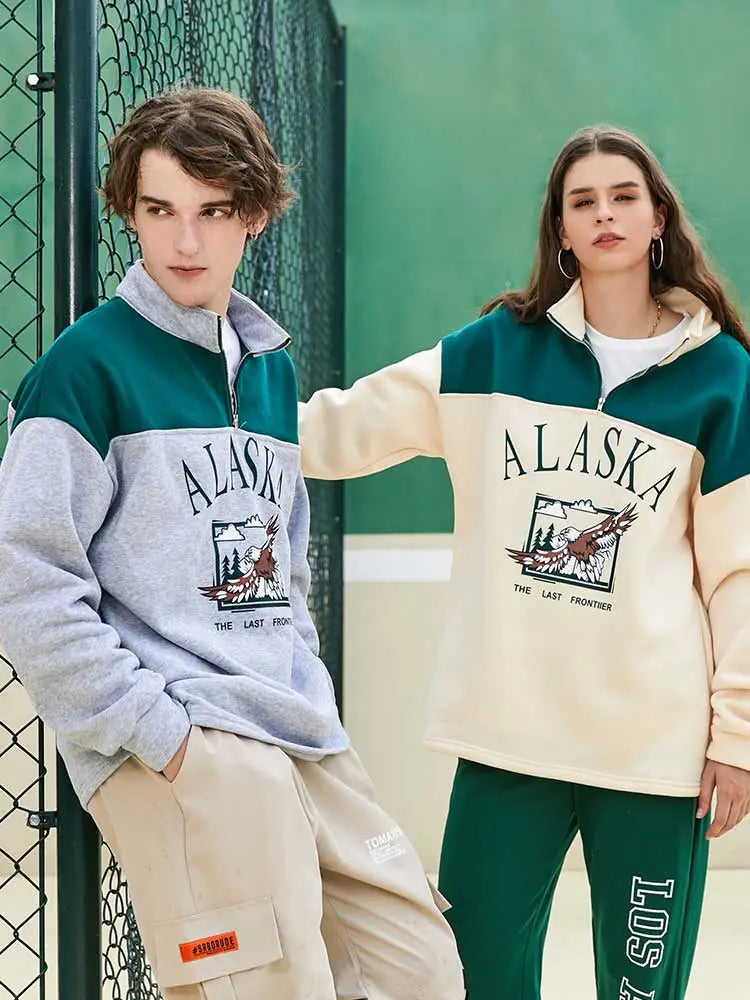 Unisex Vintage ALASKA Graphic Pullover Sweatshirt - true-deals-club