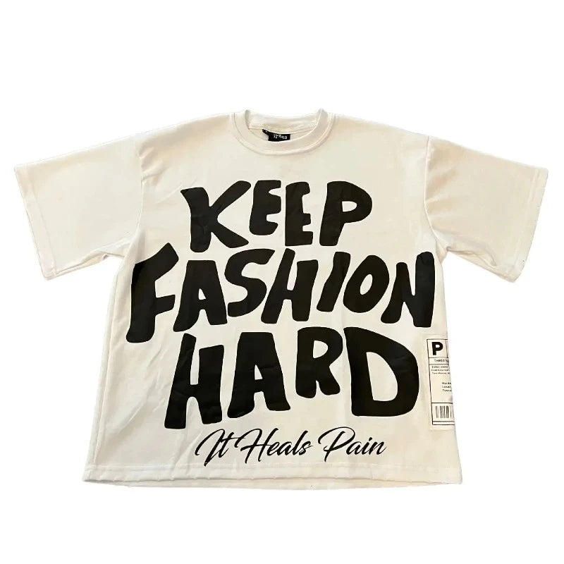 Oversized Graphic T Shirts - Keep Fashion Hard - true-deals-club