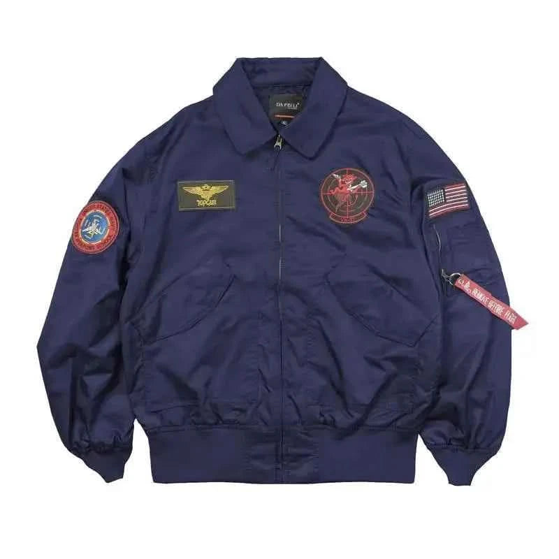 Aviator Jacket for Men - TOP GUN Patched Military Thin Jacket - true deals club