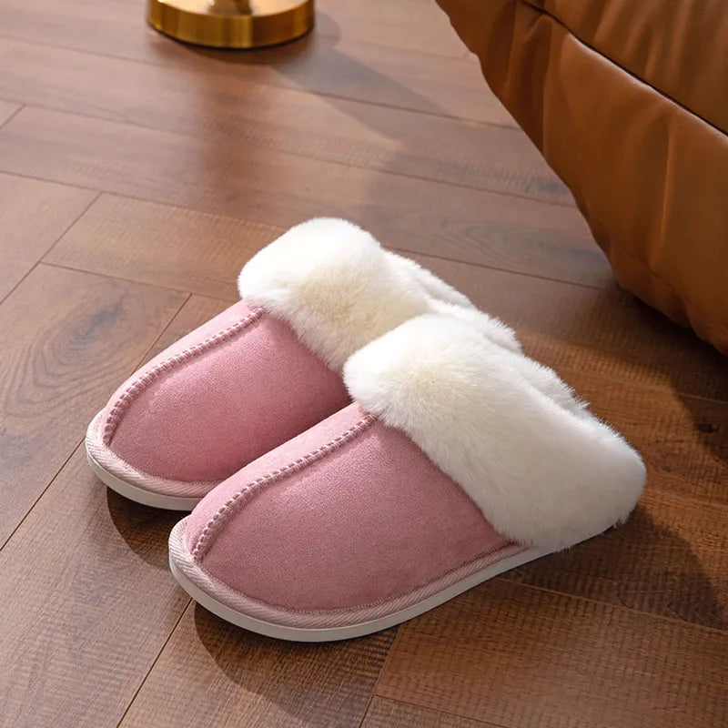 Winter Indoor Home Slippers Women's Faux Suede - true-deals-club