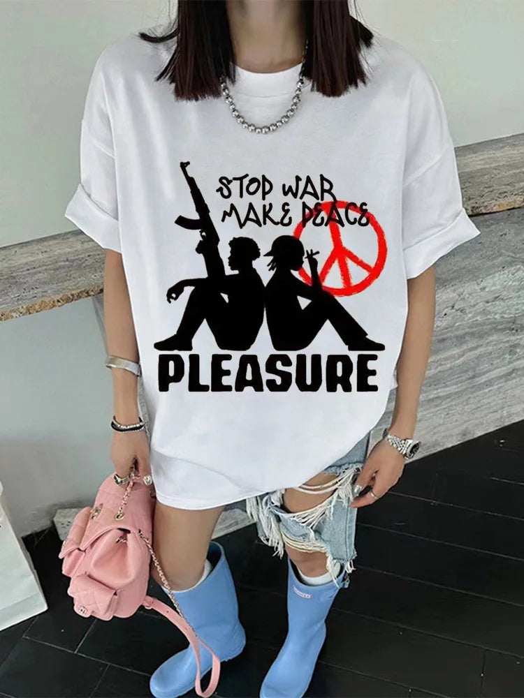 Stop War Make Peace Oversized T Shirt - true-deals-club