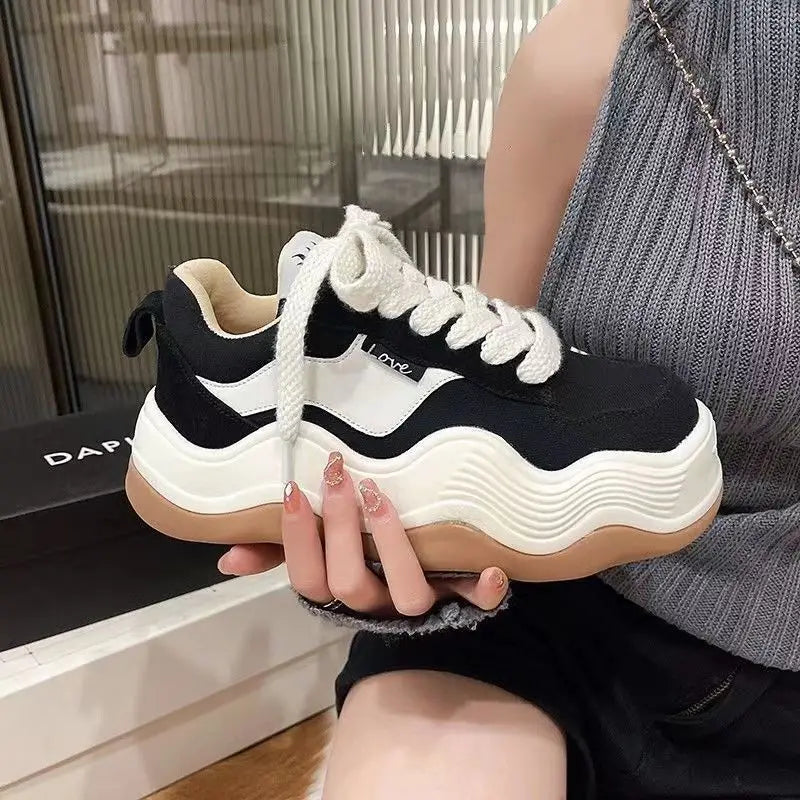 Woman Lace-Up Sneakers Sports Wave Style - True-Deals-Club