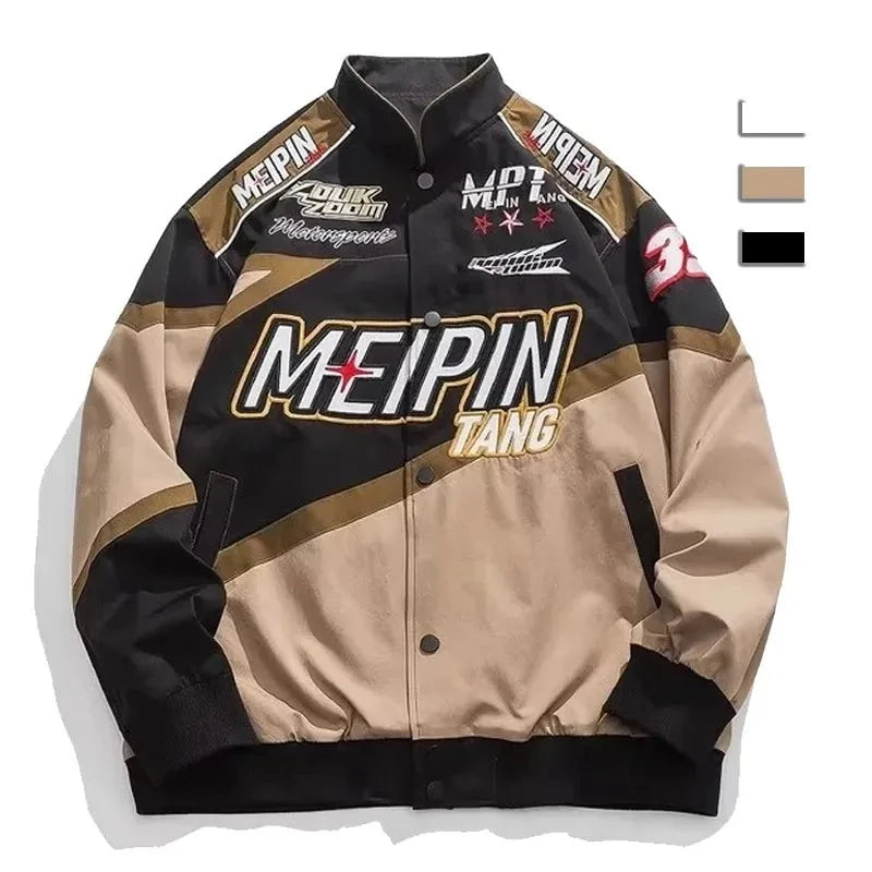 Embroidered Racing Jacket for Men - true-deals-club