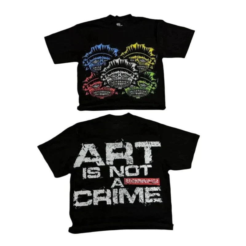 Art is Not A Crime Oversized Graphic T Shirts for Bold Statement - true deals club