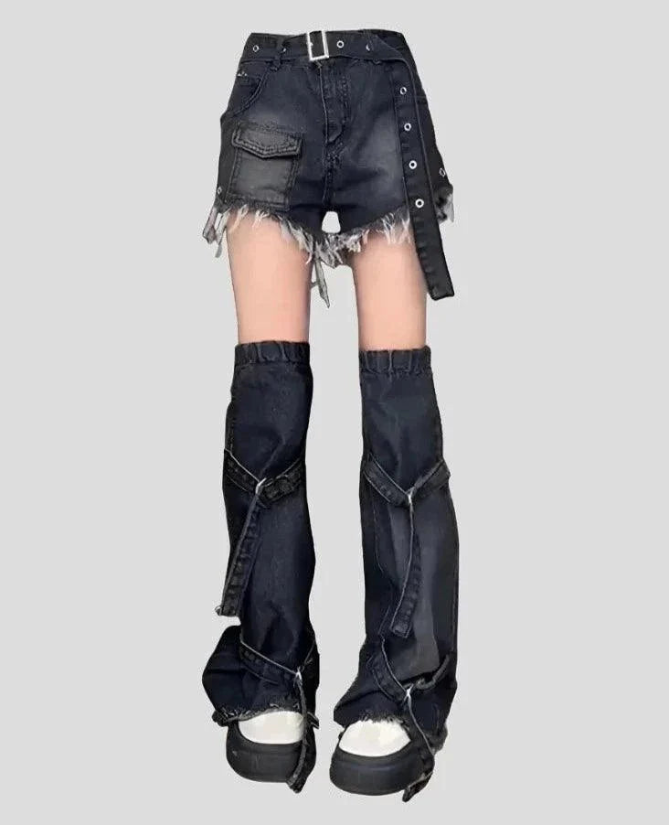 Midnight Black Jeans High Waist Shorts - true-deals-club