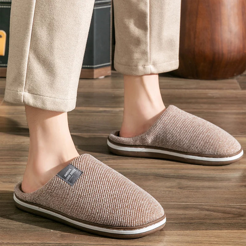 Soft Cotton, Non-slip Big and Tall Slippers for Men - true-deals-club