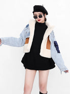 Chic Women's Slim Patchwork Woolen Jacket - True-Deals-Club
