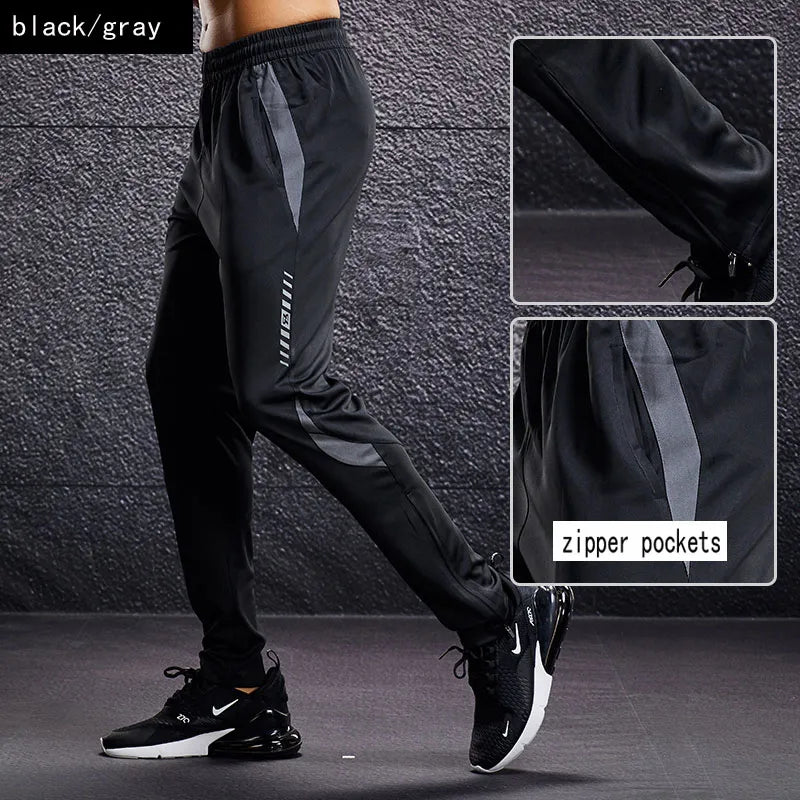 Men's Zipper Pocket Sport Pants: Running and Fitness - True-Deals-Club