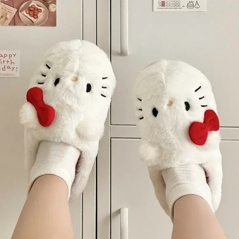 Hello Kitty Plush Slippers for Women - true deals club