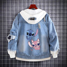 Cartoon Jean Jacket - Stitch Inspired Denim Hooded Coats for Women