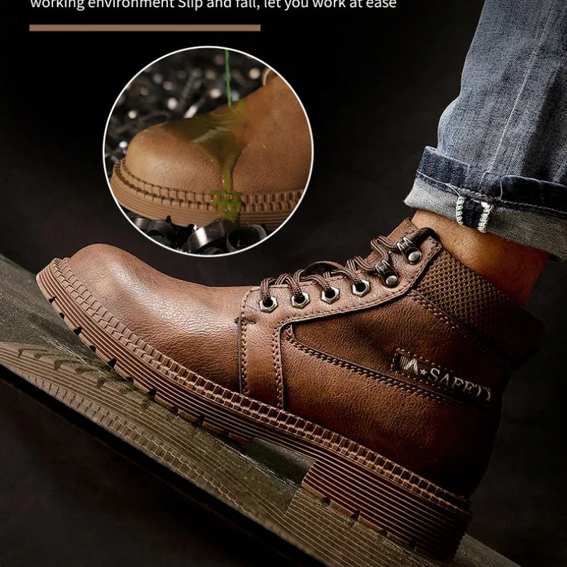 Steel Toe Safety Boots: Men's Fashion Work Sneakers Boy Closed - true-deals-club