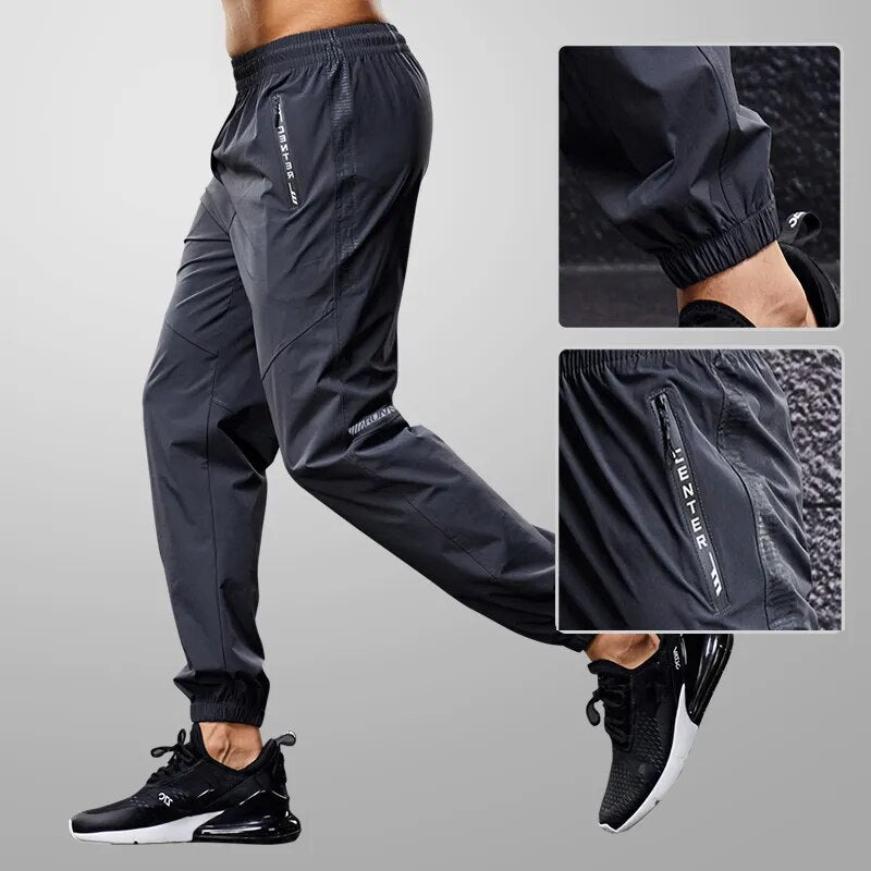 Men's Quick Dry Sports Workout Leggings with Zipper Pockets - true-deals-club