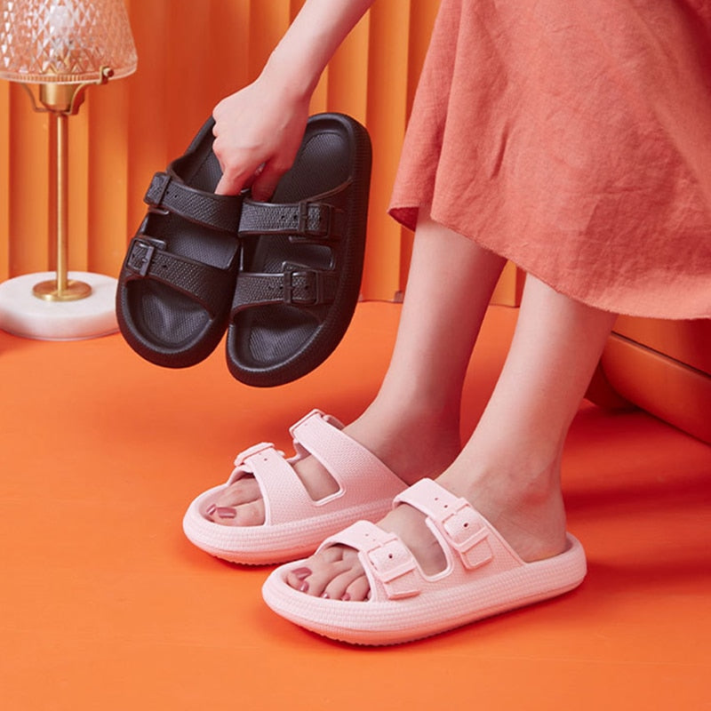 Two Strap Cloud Slippers Pillow Sandals for Women - true-deals-club