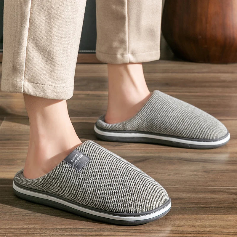 Soft Cotton, Non-slip Big and Tall Slippers for Men - true-deals-club
