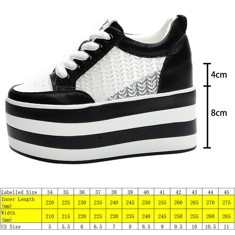 Summer Mesh Air Sneakers Mixed Colors, High Heel Footwear - true-deals-club