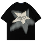 Oversized T Shirt - Star Splicing Tee for Men - true-deals-club