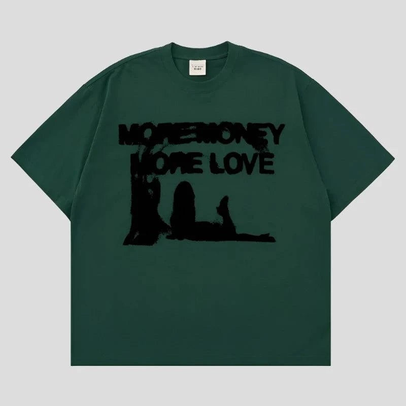 More Money More Love Graphic Oversized Men's Cotton T-shirt - true-deals-club