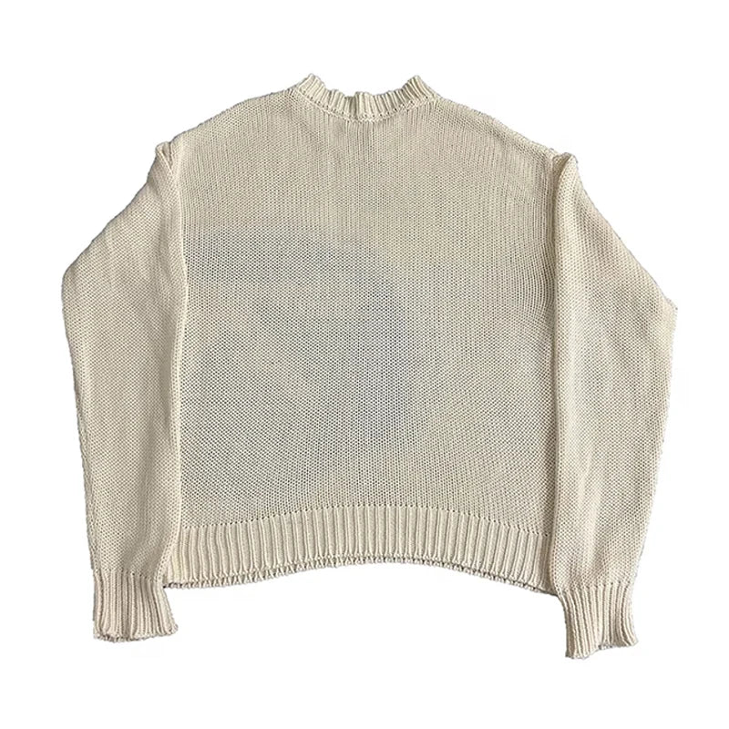 Alpha Knit Unisex Vintage Oversized Long Sleeve Pullover Sweater - True-Deals-Club