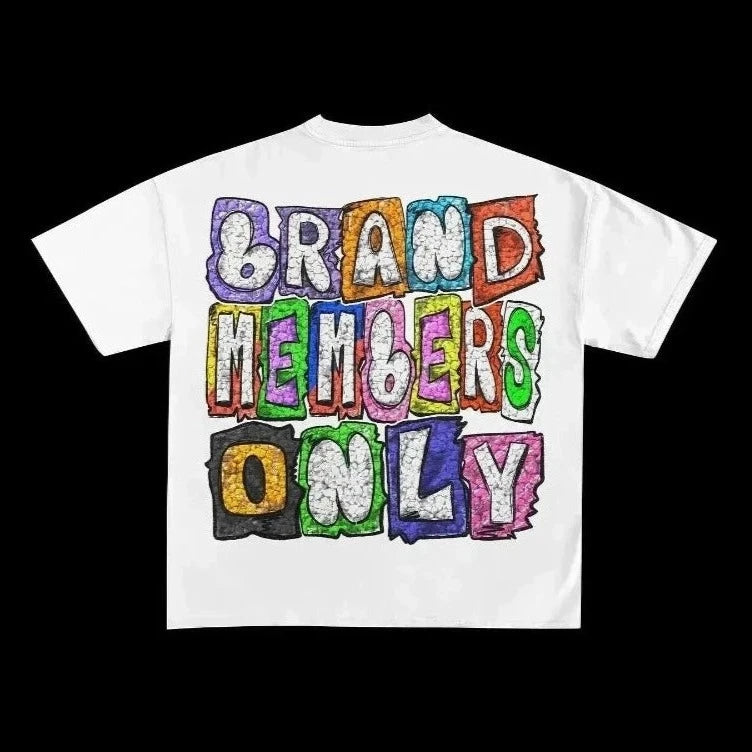 Brand Members only graphic t shirt - Y2K Style - true-deals-club