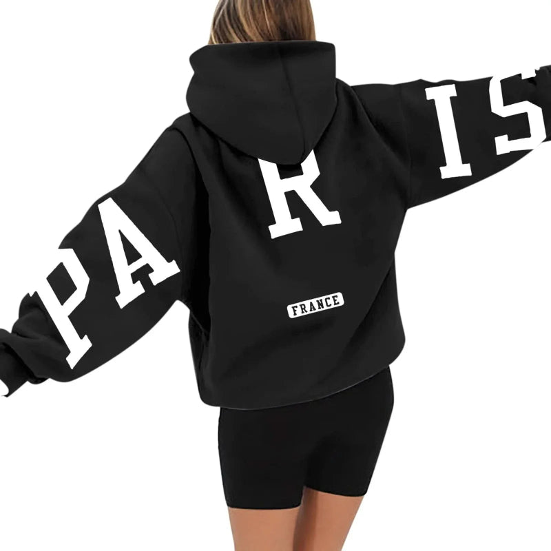 Printed Paris Hoodie for Women