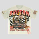 Jeff Bruton 99 Racing Tee: World Cup Speed is Paramount Oversized T-Shirt - true-deals-club