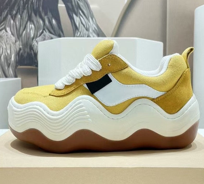 Yellow Sneakers Wave Platform Unisex - true-deals-club