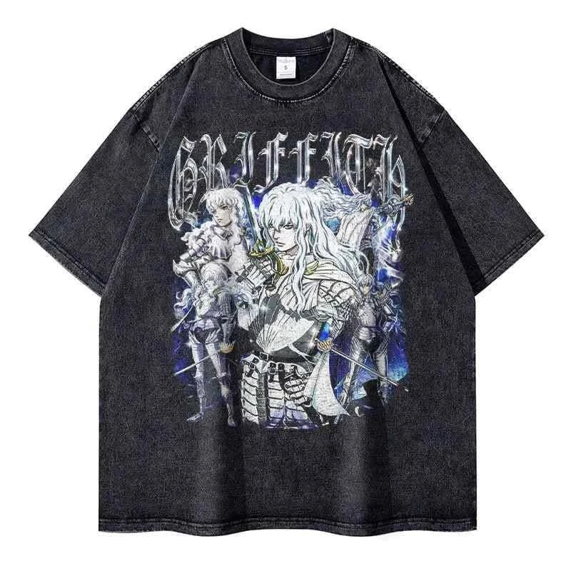 Anime Kenpuu Denki T-shirt - Oversized Streetwear Washed Tops - true deals club