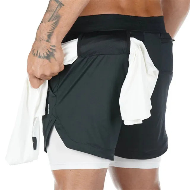 Men's 2-in-1 Running Shorts: Quick Dry Fitness Workout - true-deals-club