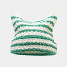 Knit Striped Beanie: Cozy Headwear Cute Cat Ears Essential - true-deals-club