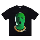 Vintage Green Hood Gangster Oversize Tee: Streetwear Statement - true-deals-club