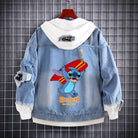 Cartoon Jean Jacket - Stitch Inspired Denim Hooded Coats for Women