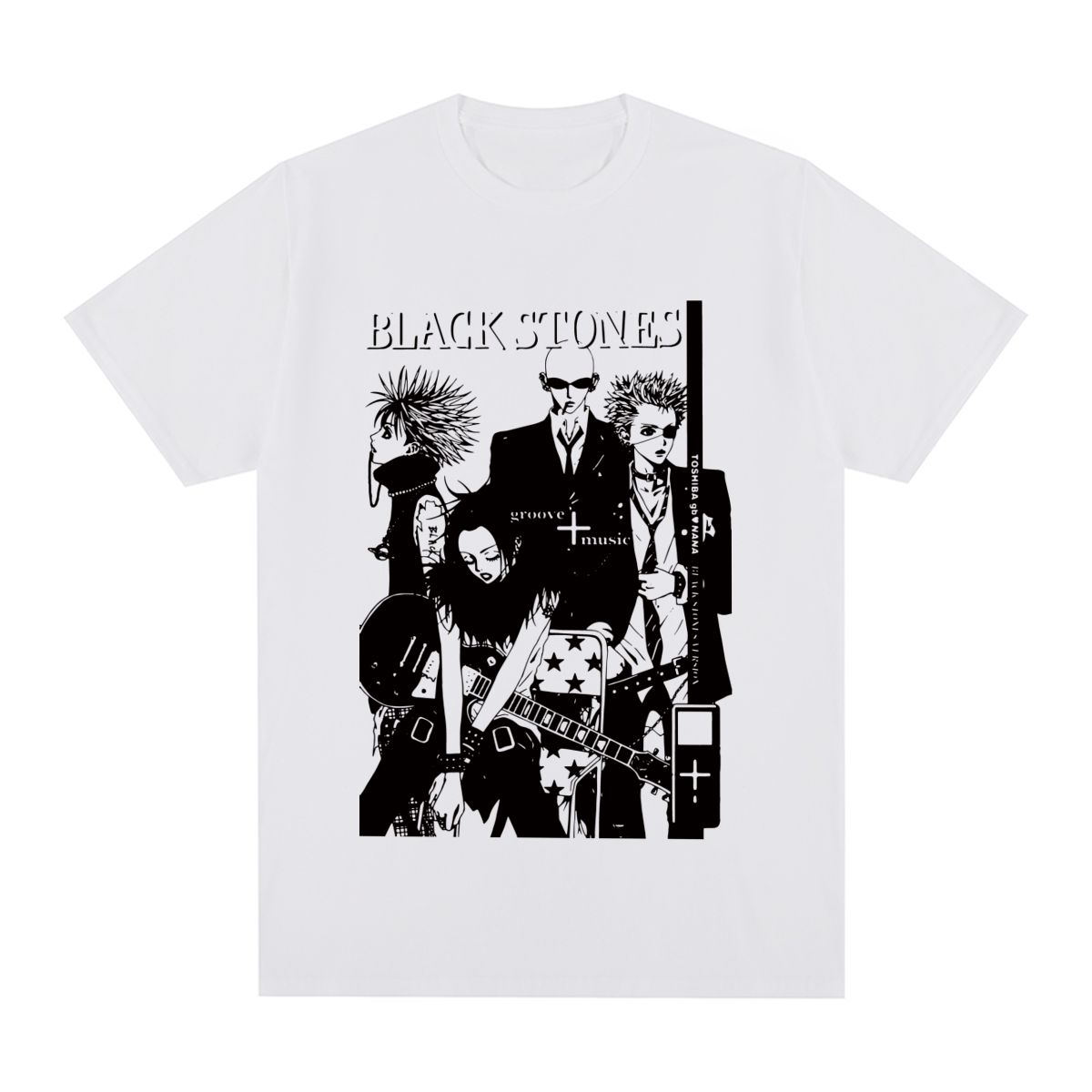 Unisex Black Stones NANA Osaki Print T-shirts - true-deals-club