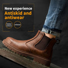 Waterproof Safety Chelsea Steel Toe Leather Boots for Men - True-Deals-Club