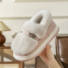 Winter Women's Indoor Cotton Platform Plush Slippers - True-Deals-Club