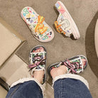 Sneaker Slippers: Women's Artistic Platform Shoes - true-deals-club