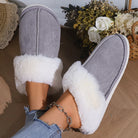 Faux Suede Fluffy Fur Slippers for Women - Non-Slip, Indoor Cotton Shoes - True-Deals-Club