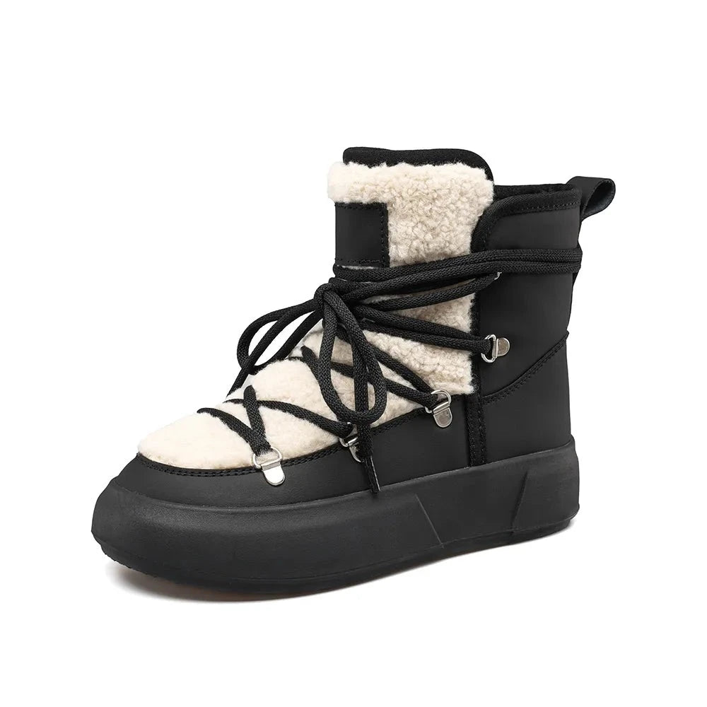 Winter Ankle Boots Trendy Platform Plush Lining for Women - True-Deals-Club