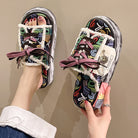 Graffiti Strap Home Platform Slippers - true-deals-club