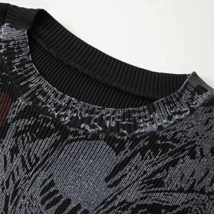 Unisex Gothic Retro Knitted Sweater Y2K Punk Vibes - True-Deals-Club