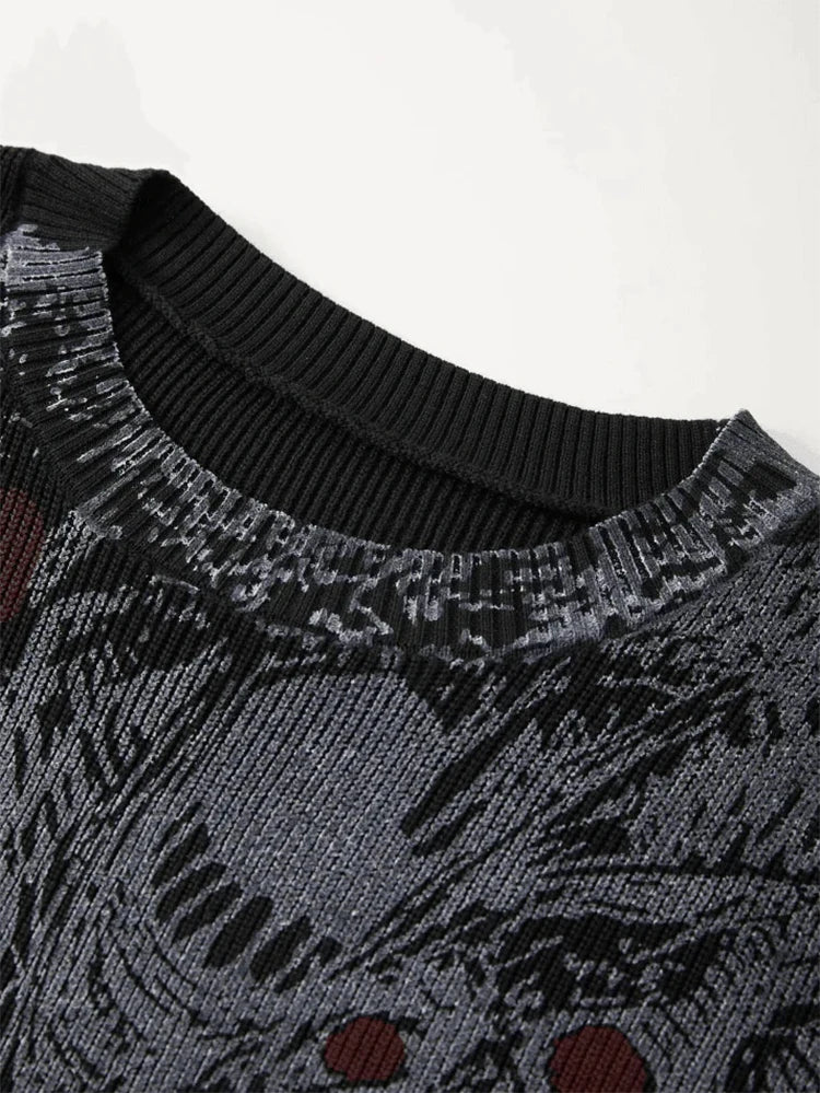 Unisex Gothic Retro Knitted Sweater Y2K Punk Vibes - True-Deals-Club