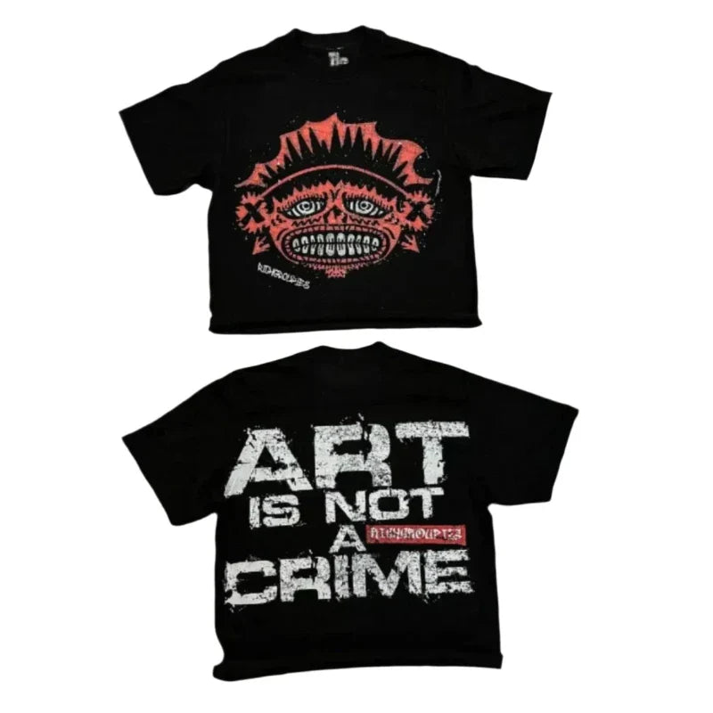 Art is Not A Crime Oversized Graphic T Shirts for Bold Statement - true deals club