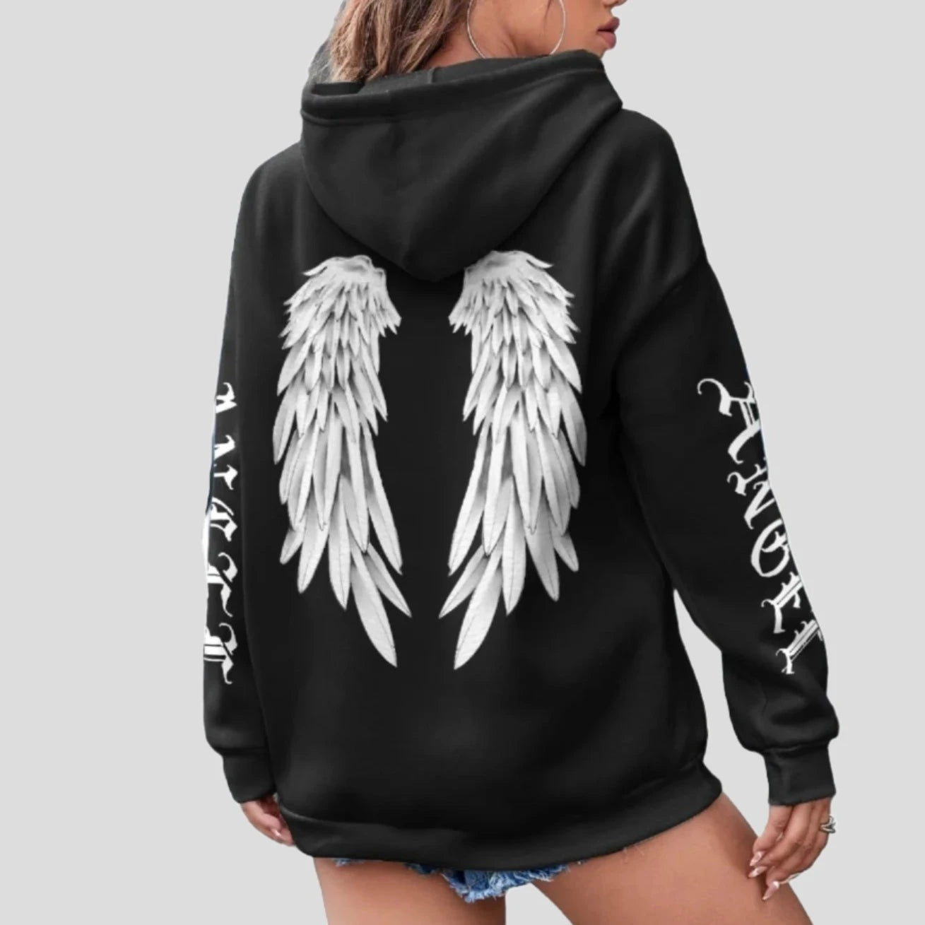Angel Wings Hoodies: Fleece Pullover Hoodie for Women - true-deals-club