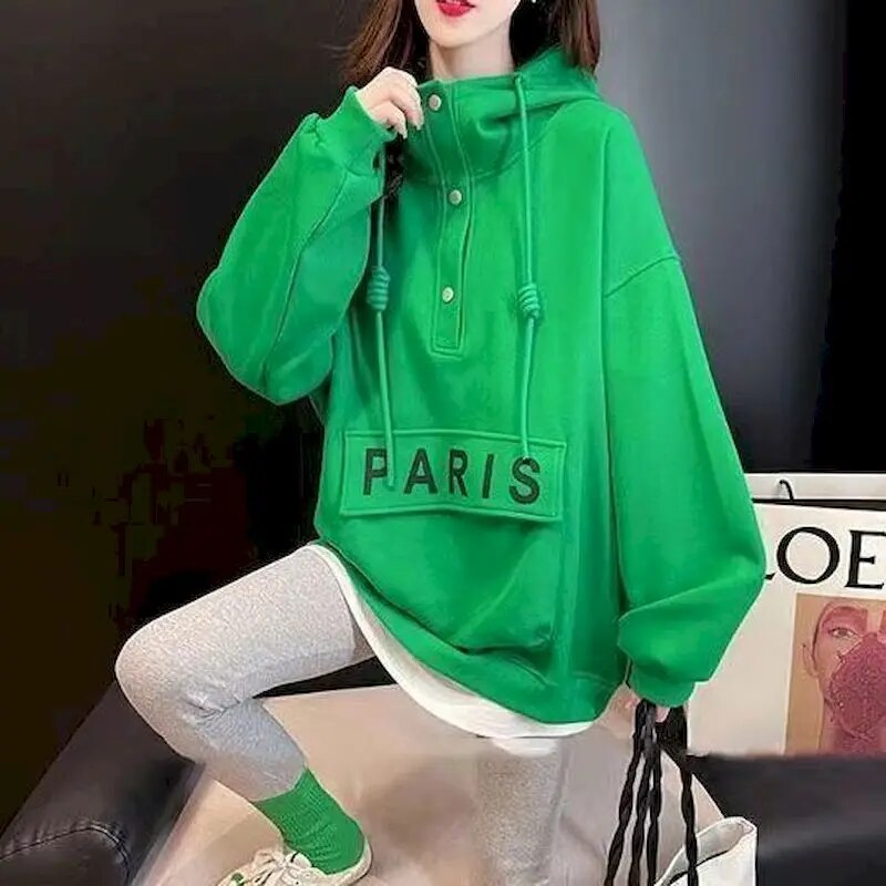 Paris Hoodies Women Spring-Autumn Thin Stylish Pullover - true-deals-club