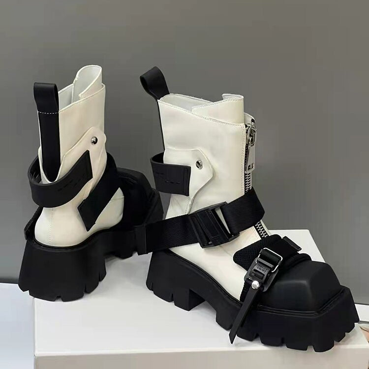Belt Buckle Fashion Boots - true-deals-club