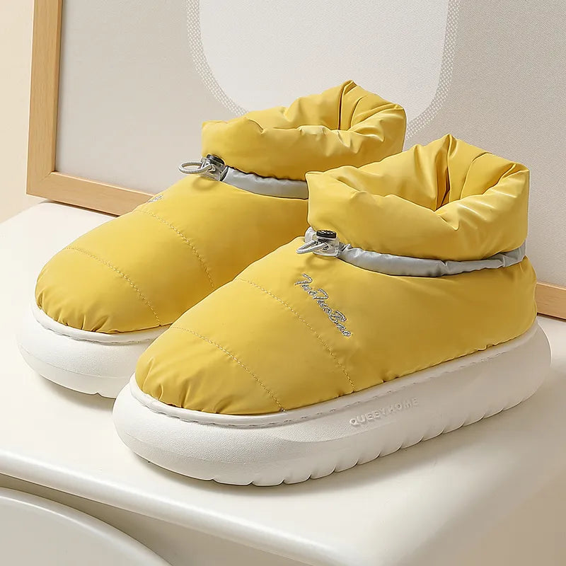 Winter Waterproof Soft Plush Ankle Unisex Bread Slippers - True-Deals-Club