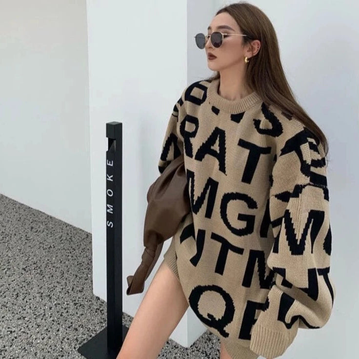 All-Match O-Neck Letter Sweaters: Women's Autumn/Winter Pullovers - True-Deals-Club