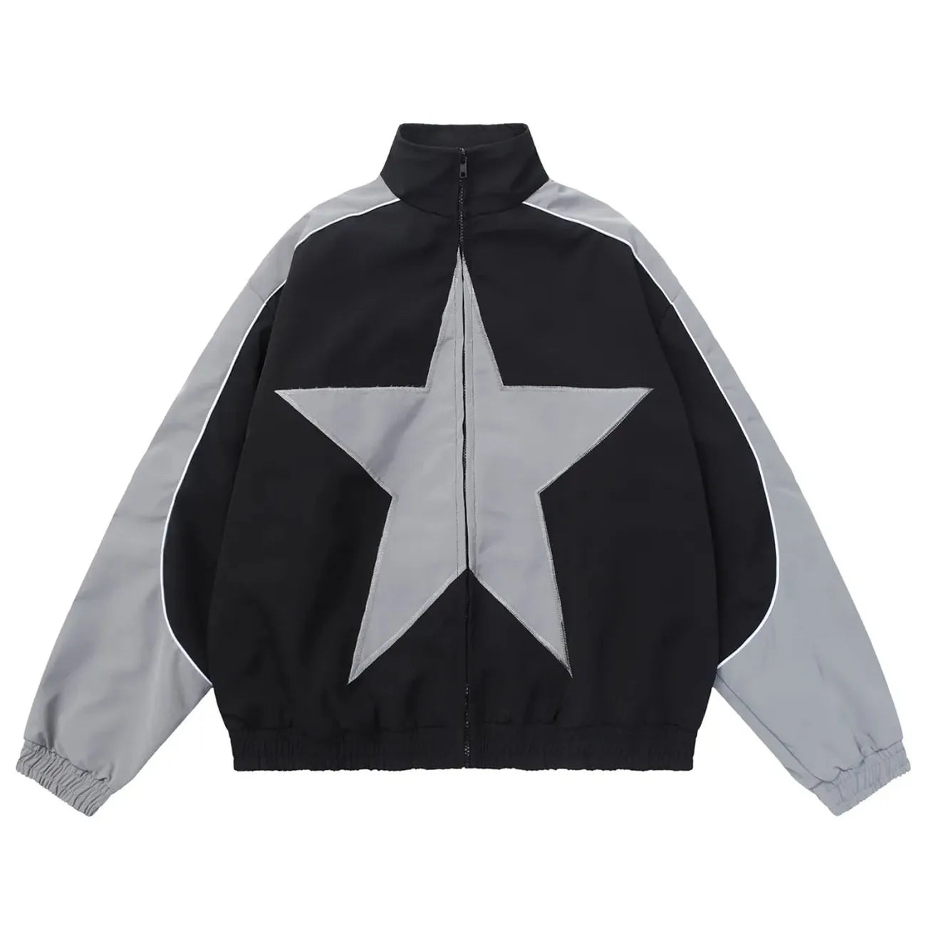 Vintage Star Patchwork Unisex Bomber Jacket - True-Deals-Club